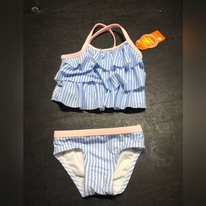 Size 12 months brand new never worn girls swim suit bikini style super cute!